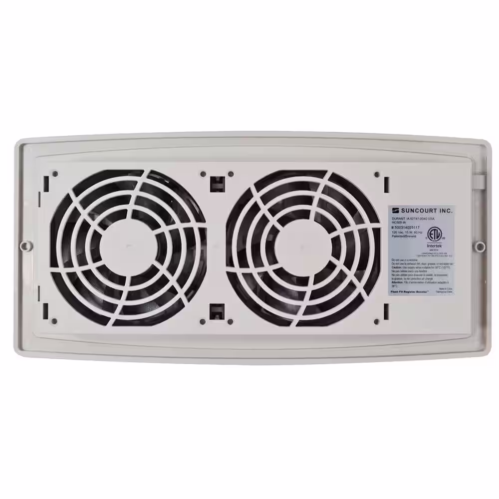 Suncourt Flush Fit Smart Register Booster Fan in White with Adaptor Plate Included