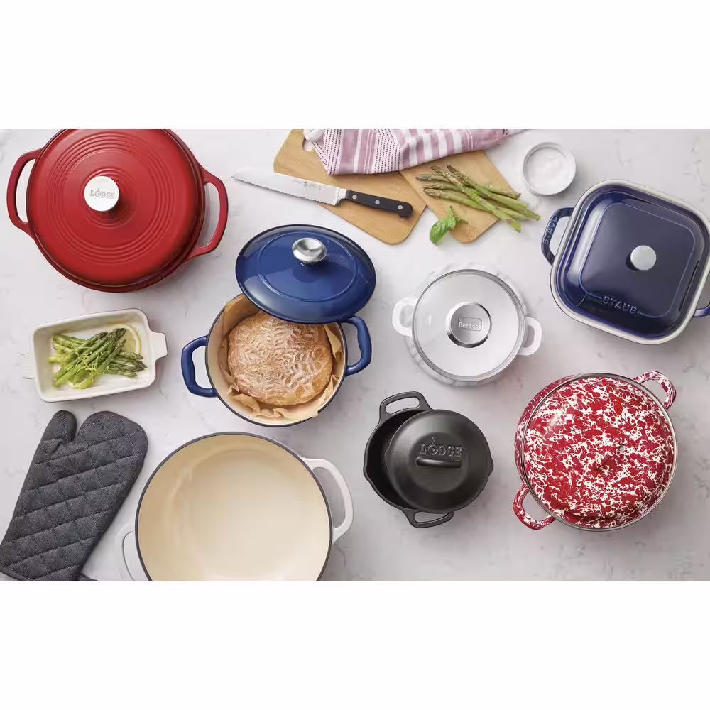 None 4-Piece Ceramic Casserole Dish Set in Dark Blue