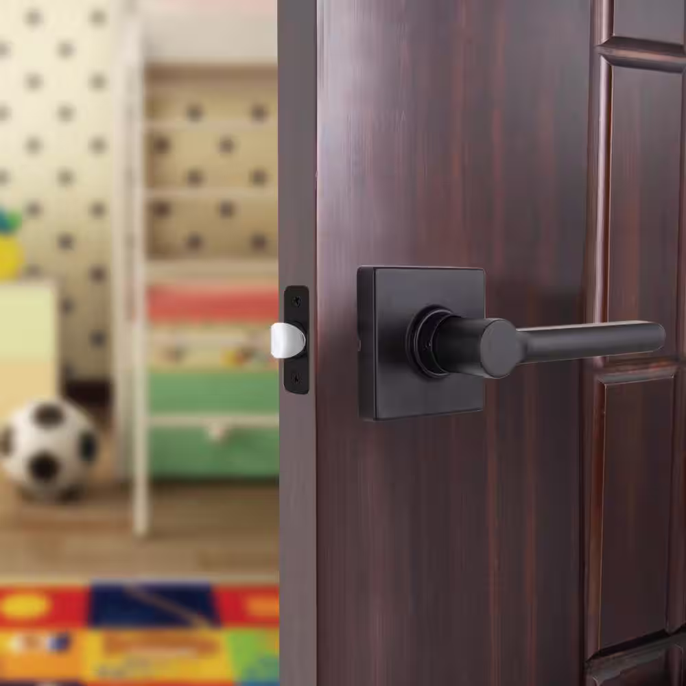 Defiant Tonebridge Matte Black Hall/Closet Door Lever with Square Rose