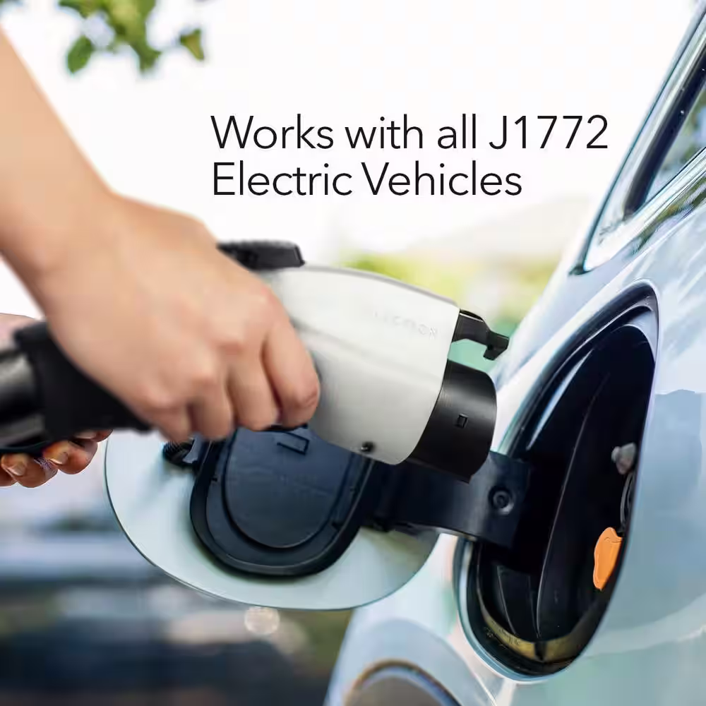 LECTRON Tesla to J1772 Charging Adapter Maximum 48 Amp 250-Volt for Tesla High Powered Connectors in White