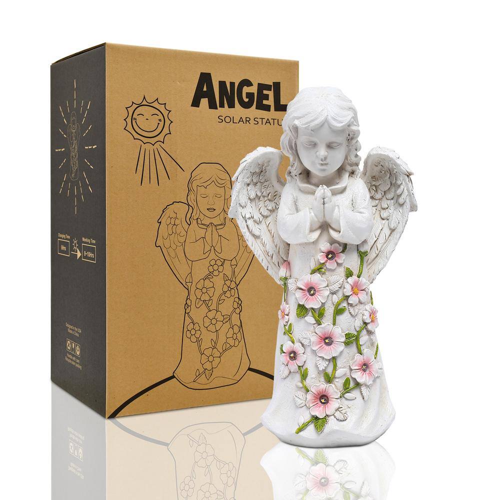 None Angel Solar Outdoor Garden Decor Statues Yard Art Patio Front Lawn Ornaments Christmas Gifts for Mom Grandma Women