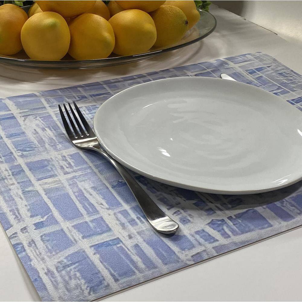 DASCO 17 in. x 12 in. Blues Vinyl Placemats (Set of 6)