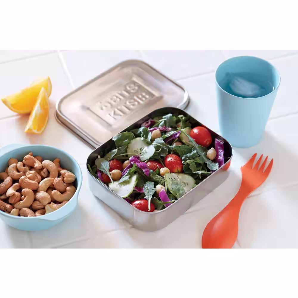 BITS KITS Bento Box Lunch and Condiment Containers Bundle for Kids and Adults, Stainless Steel, Set of 5