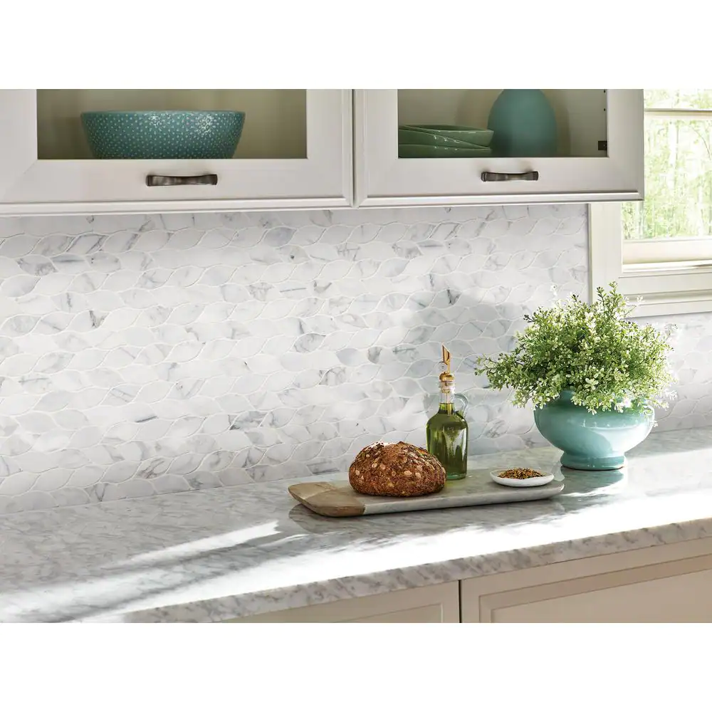 MSI Calacatta Cressa Blanco 13 in. x 13.5 in. Polished Marble Look Floor and Wall Tile (10.8 sq. ft./Case)