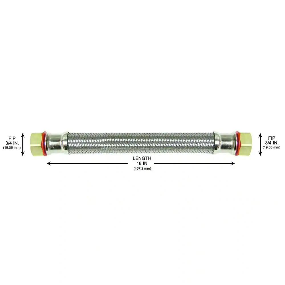 Everbilt 3/4 in. FIP x 3/4 in. FIP x 18 in. Stainless Steel Water Heater Supply Line