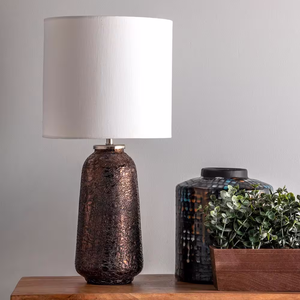 nuLOOM Menlo 22 in. Brown Traditional Table Lamp, Dimmable
