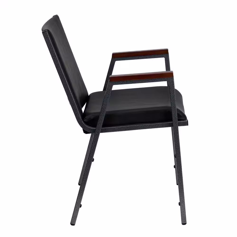 Carnegy Avenue Vinyl Stackable Chair in Black