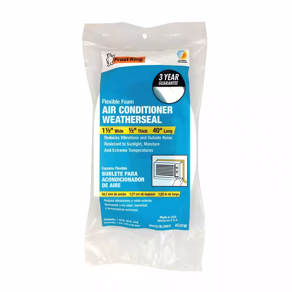Frost King 1-1/2 in. x 1/2 in. x 40 in. White Heavy Duty Air Conditioner Weather Seal