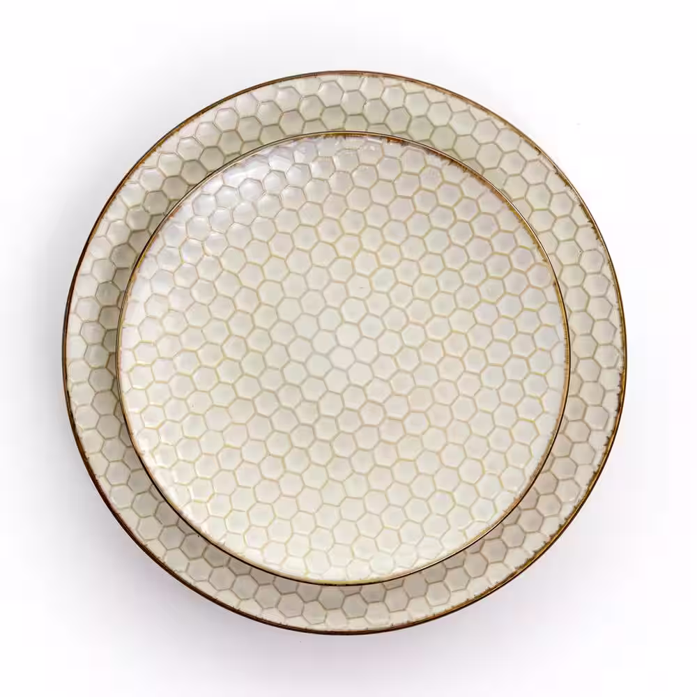 Elama 16-Piece Honey Ivory Stoneware Dinnerware Set (Service for 4)