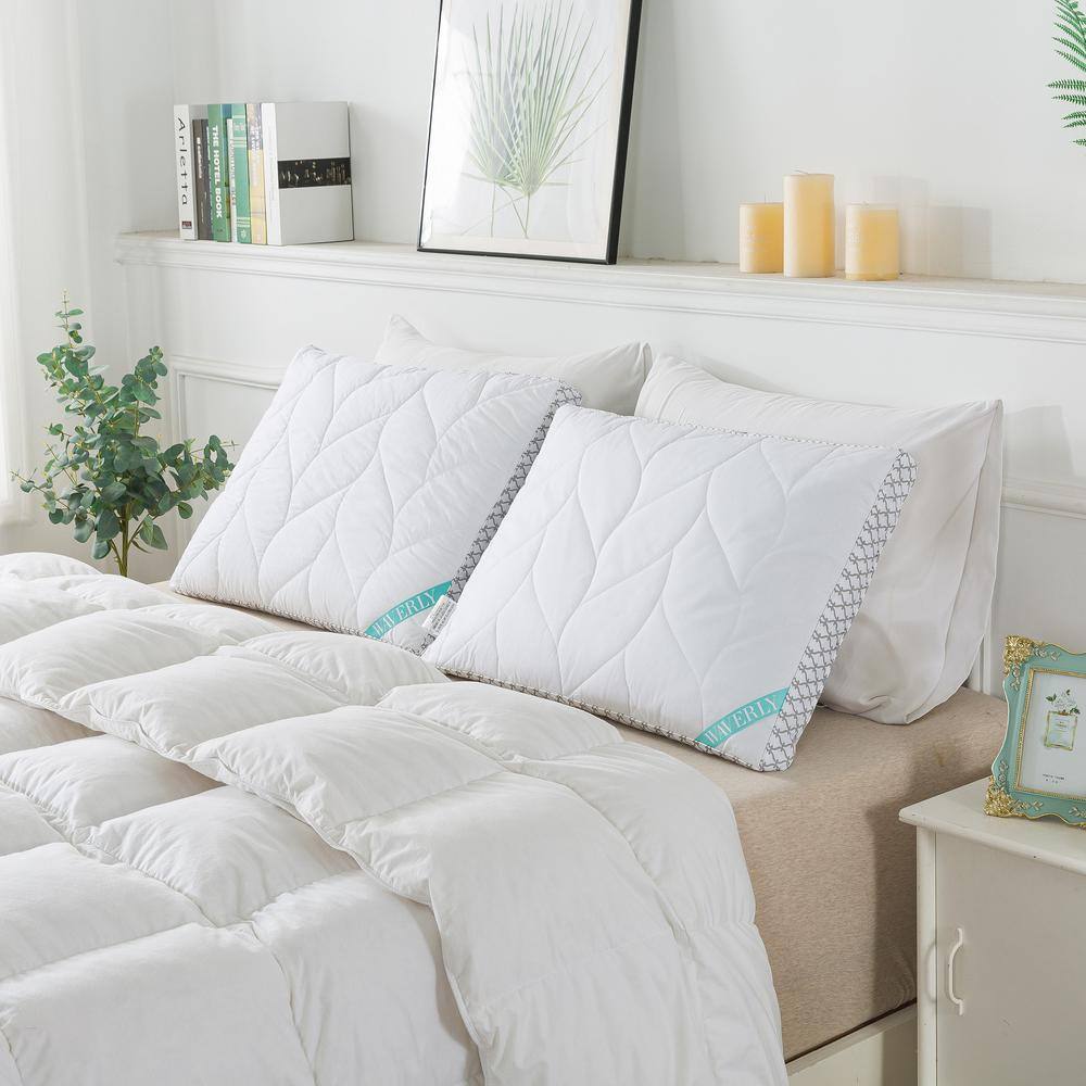 Waverly Antimicrobial Quilted Nano Feather Gusseted Jumbo Pillow