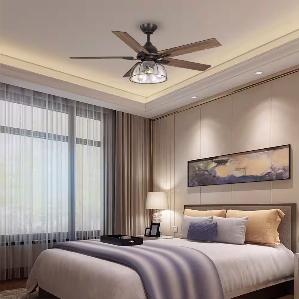 Home Decorators Collection Casun 52 in. LED Indoor Aged Iron Ceiling Fan with Remote Control and Light Kit