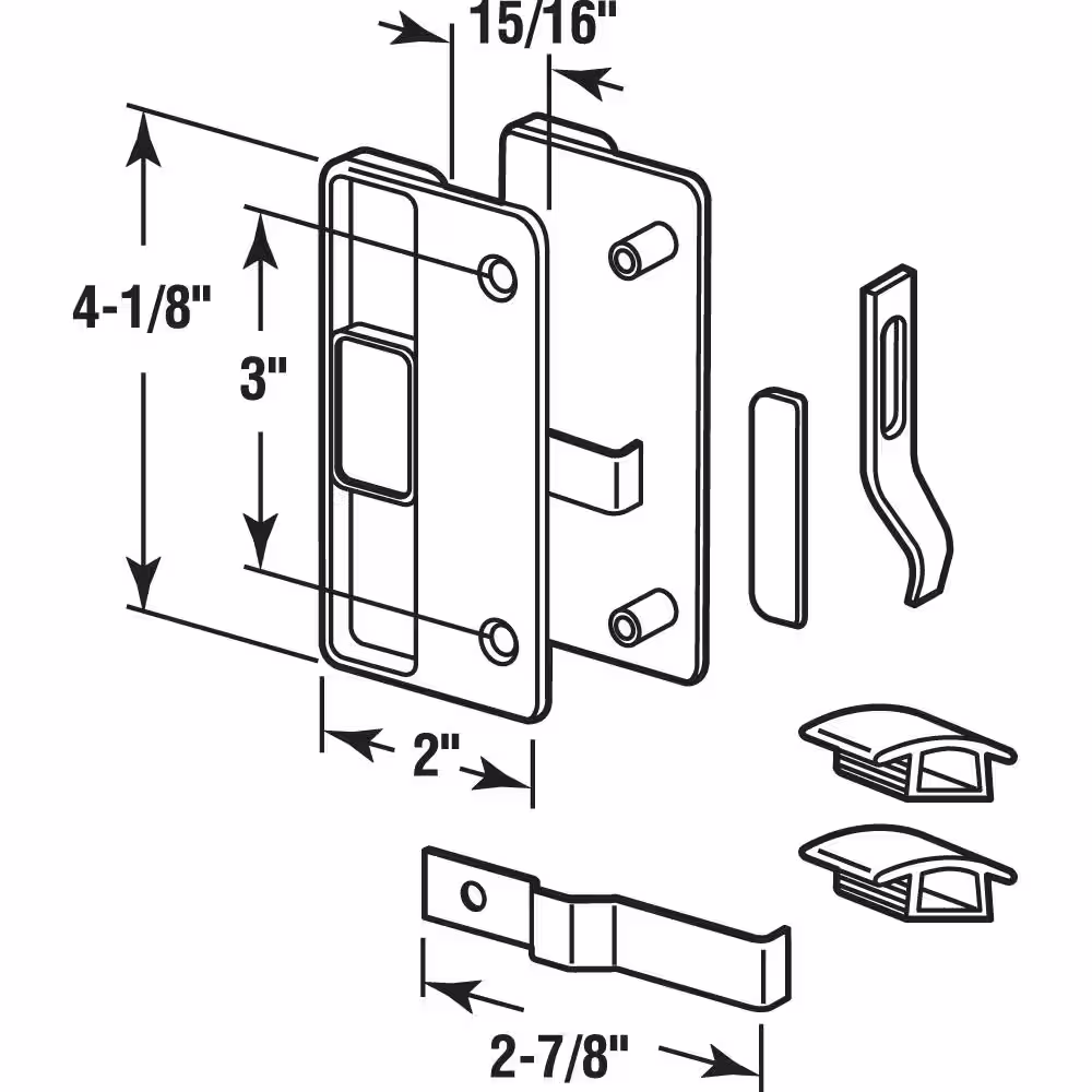 Prime-Line 1/2 in. Thick Door Sliding Screen Door Handle, Columbia Series Doors