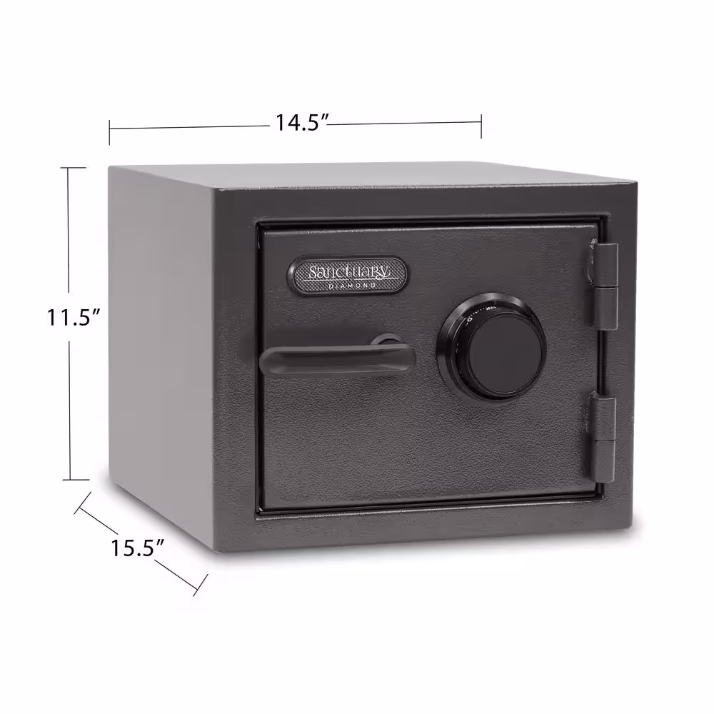 SANCTUARY Diamond 0.79 cu. ft. Fireproof/Waterproof Home & Office Safe with Combination Lock, Dark Gray Hammertone Finish