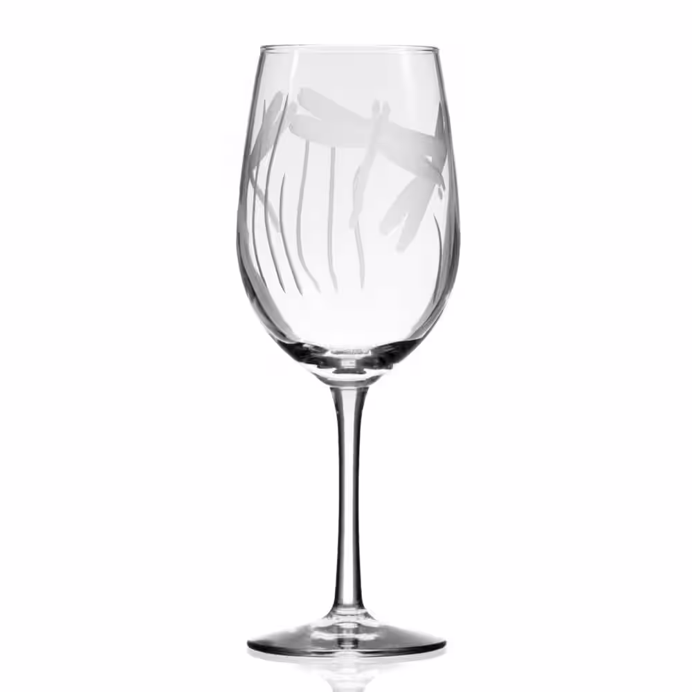 Rolf Glass Dragonfly 12 oz. Clear White Wine Glass (Set of 4)