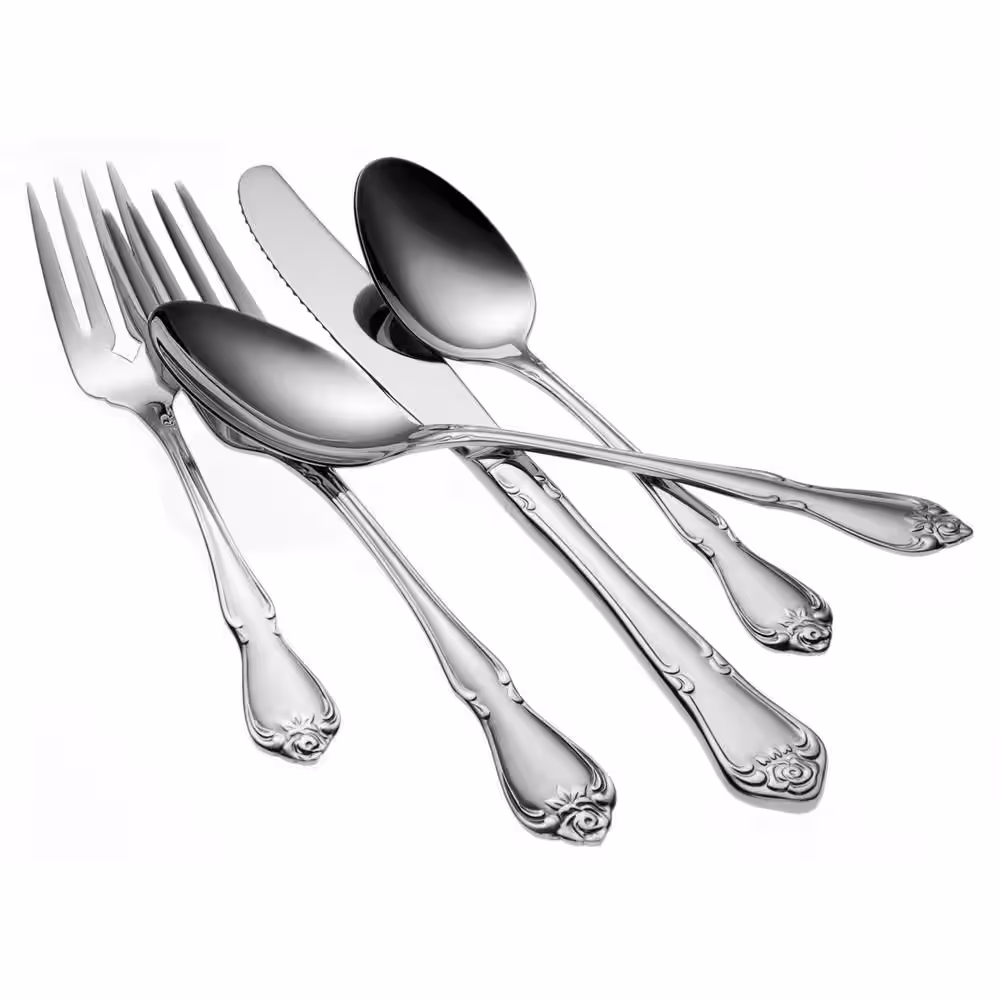 Oneida Arbor Rose 18/10 Stainless Steel Tablespoon/Serving Spoons (Set of 12)