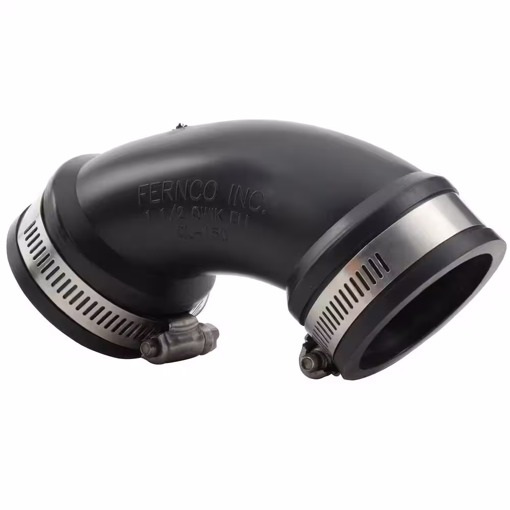 Fernco 1-1/2 in. PVC DWV 90-Degree Mechanical Elbow Fitting