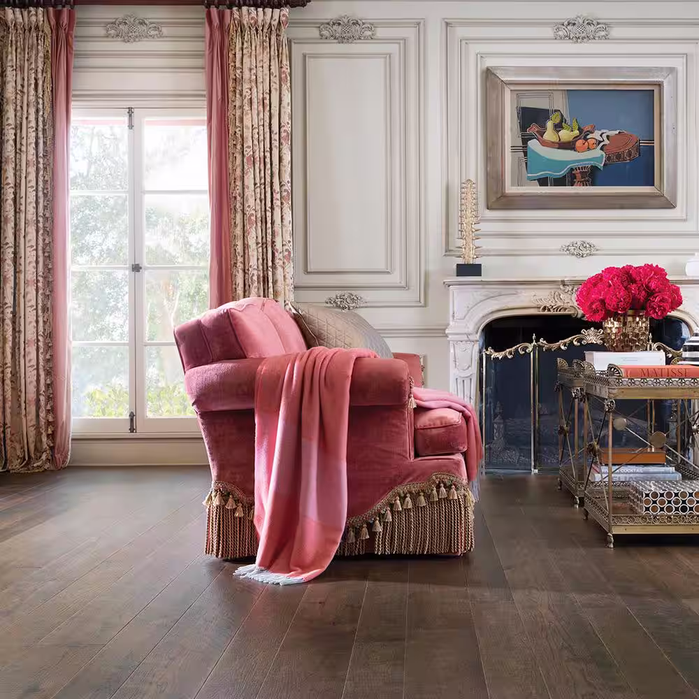 Malibu Wide Plank Sunset Hickory 1/2 in. T x 5 & 7 in. W Water Resistant Distressed Engineered Hardwood Flooring (24.9 sq. ft./case)