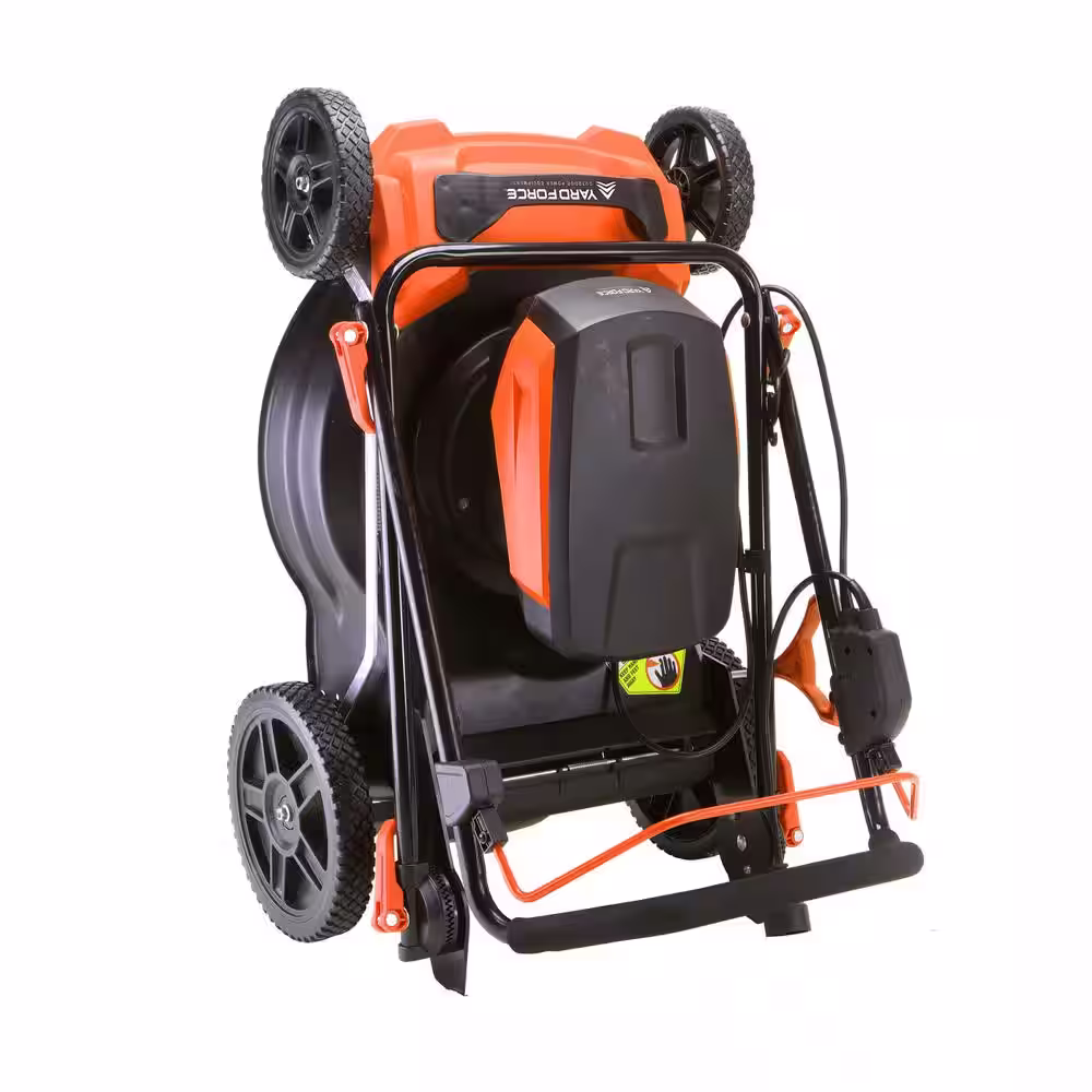 YARD FORCE 18 in. 15 Amp Corded Electric 3-In-1 Walk-Behind Lawn Mower with Vertical Storage