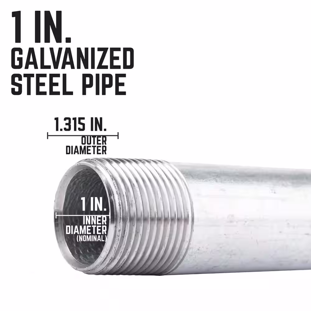 STZ 1 in. x 2.5 ft. Galvanized Steel Pipe