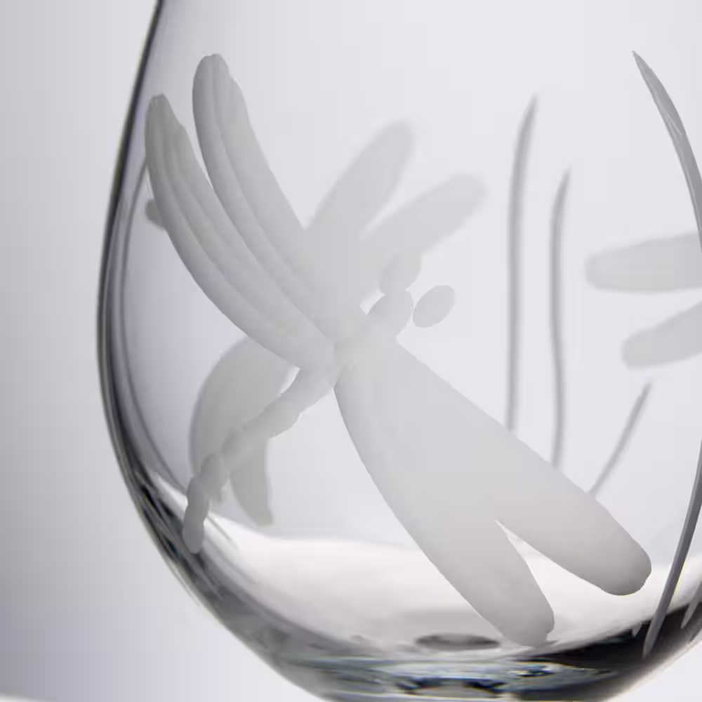 Rolf Glass Dragonfly 13 oz. Clear Double Old Fashioned Glass (Set of 4)