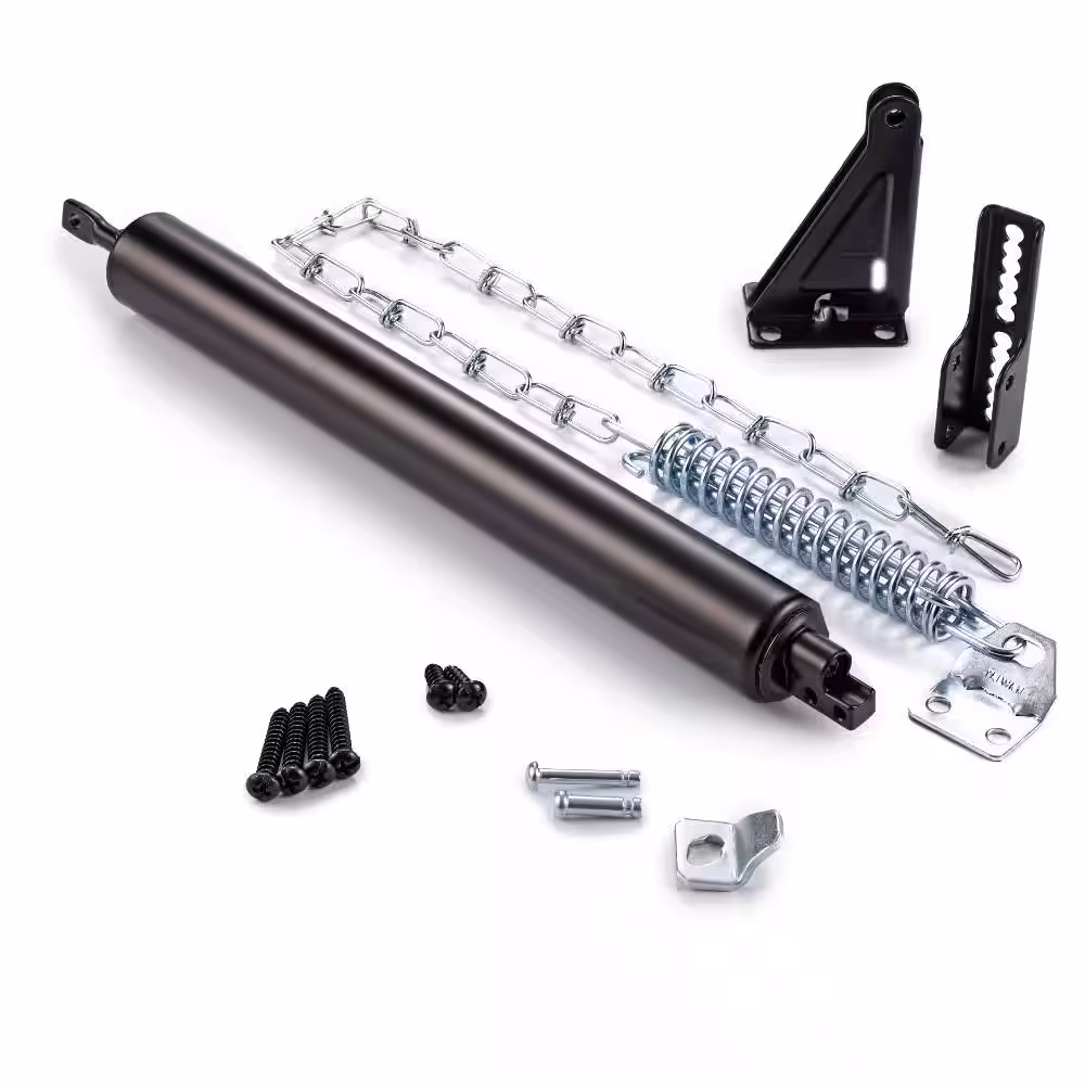 IDEAL SECURITY Standard Storm Black Door Closer with Wind Chain