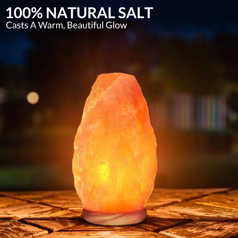 Himalayan Glow 8.32 in. Pink Ionic Hand Carved Natural Crystal Salt Lamp
