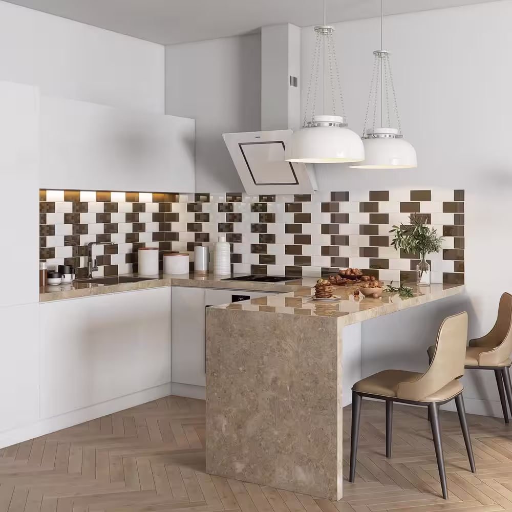 Giorbello Classic Brown 3 in. x 6 in. x 8 mm Glass Subway Tile (5 sq. ft./case)