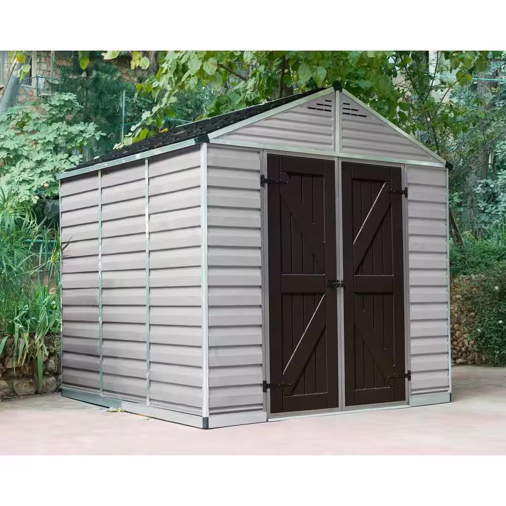 CANOPIA by PALRAM SkyLight 8 ft. x 8 ft. Tan Garden Outdoor Storage Shed