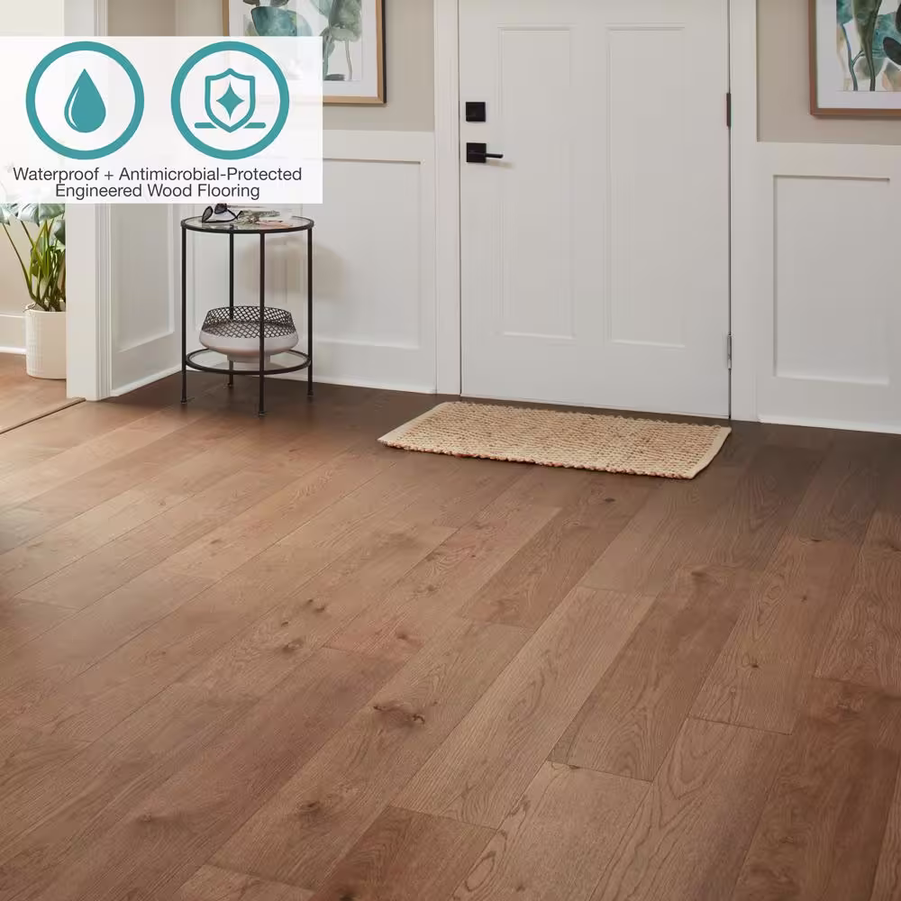Pergo Defense+ Hadlock Harbor Oak 3/8 in. T x 7.5 in. W Waterproof Engineered Hardwood Flooring (1104.3 sq.ft/pallet)