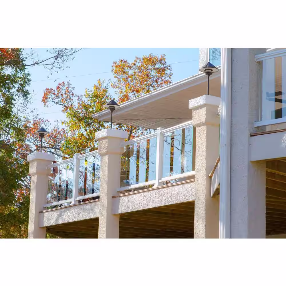 EZ Handrail 6 ft. x 36 in. White Aluminum Frame Glass Baluster Railing Kit