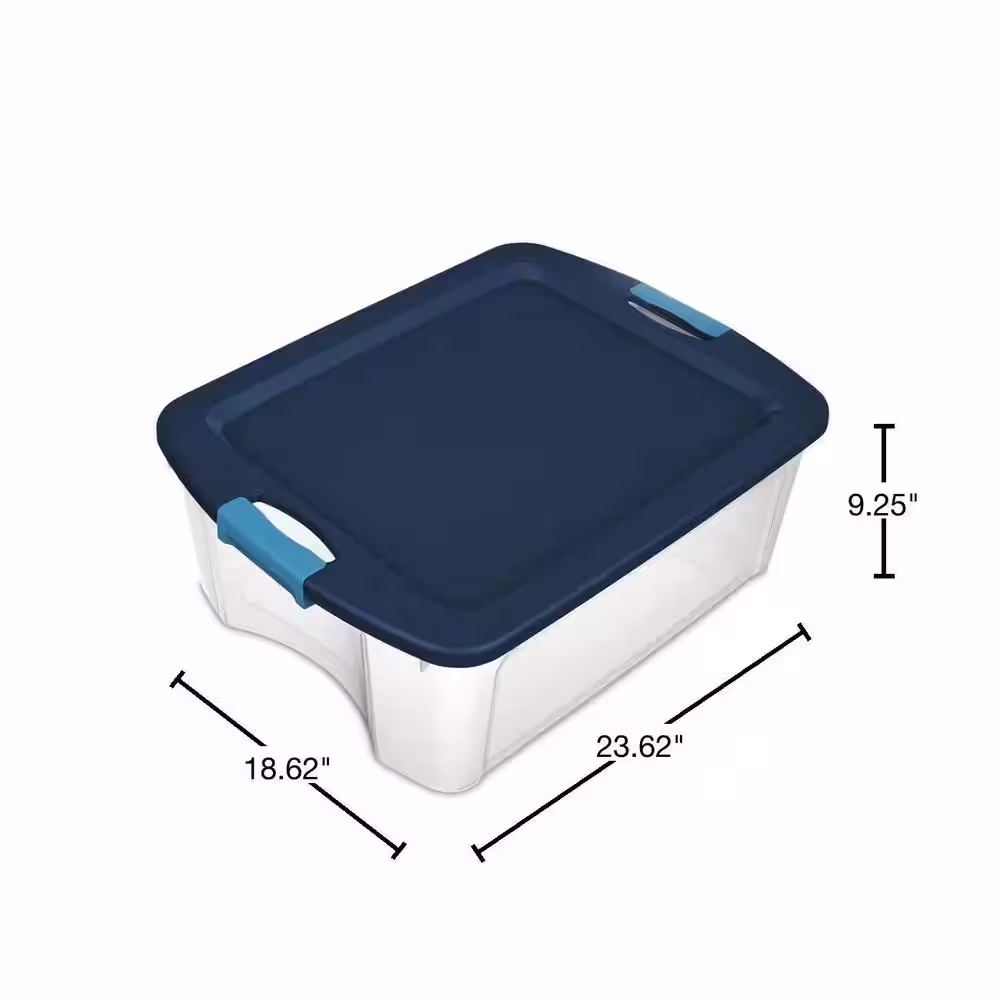 Sterilite 12 Gal. Latch and Carry Storage Tote Box Container in Clear (12-Pack)