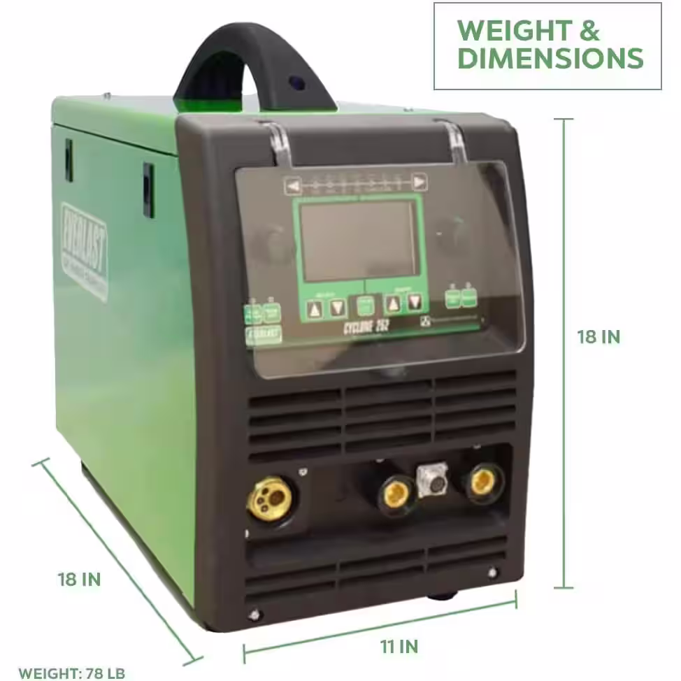 Everlast Cyclone 262 Amp to 275 Amp 240-Volt MIG/Flux-Core/Stick Welder, Compatible with Spool Gun, Can Do E6010 Rod