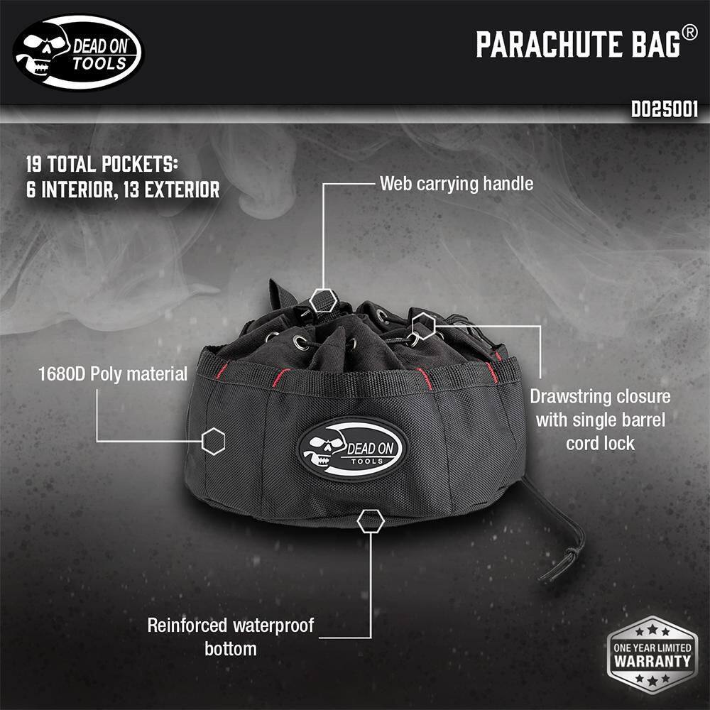DEAD ON TOOLS 10 in. Black Parachute Bag