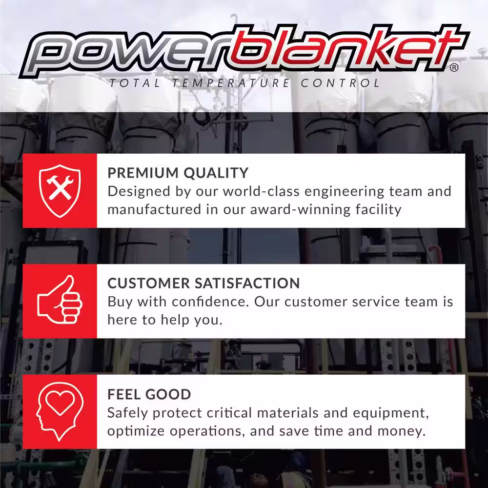 Powerblanket Insulated 55-Gal. Drum Heating Blanket - Barrel Heater, Fixed Temp 145Â°F, Freeze Protection, Process Heating