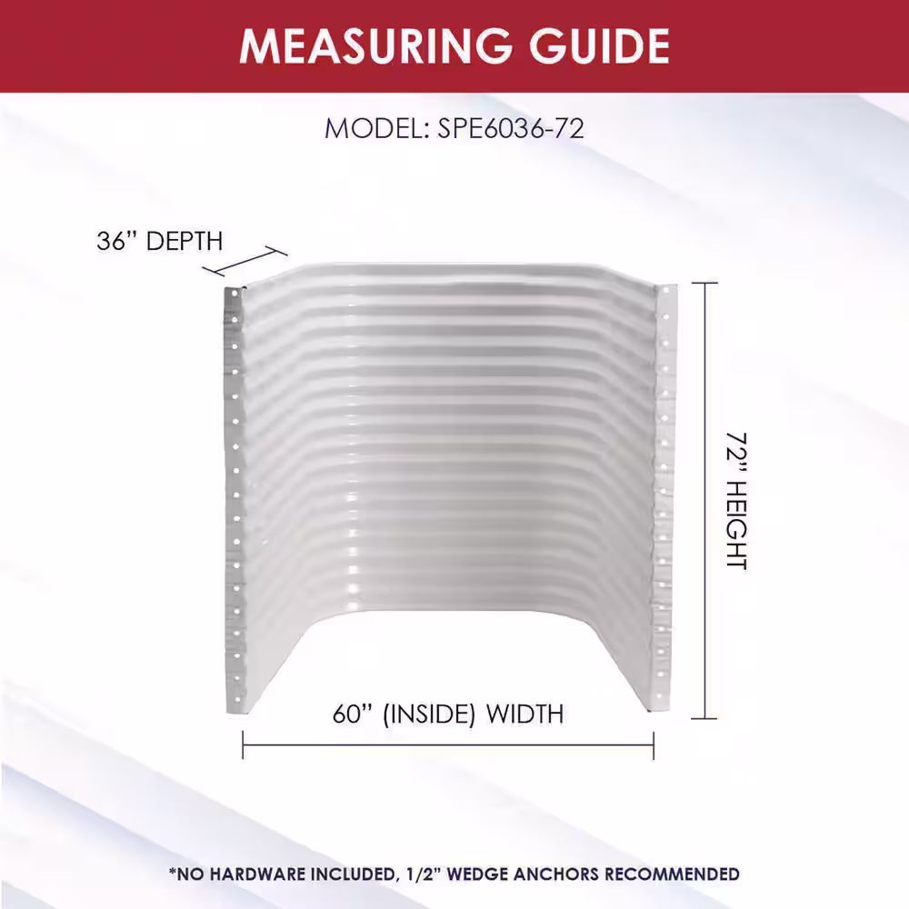 SHAPE PRODUCTS 60 in. W x 36 in. D x 72 in. H White Steel Egress Window Well