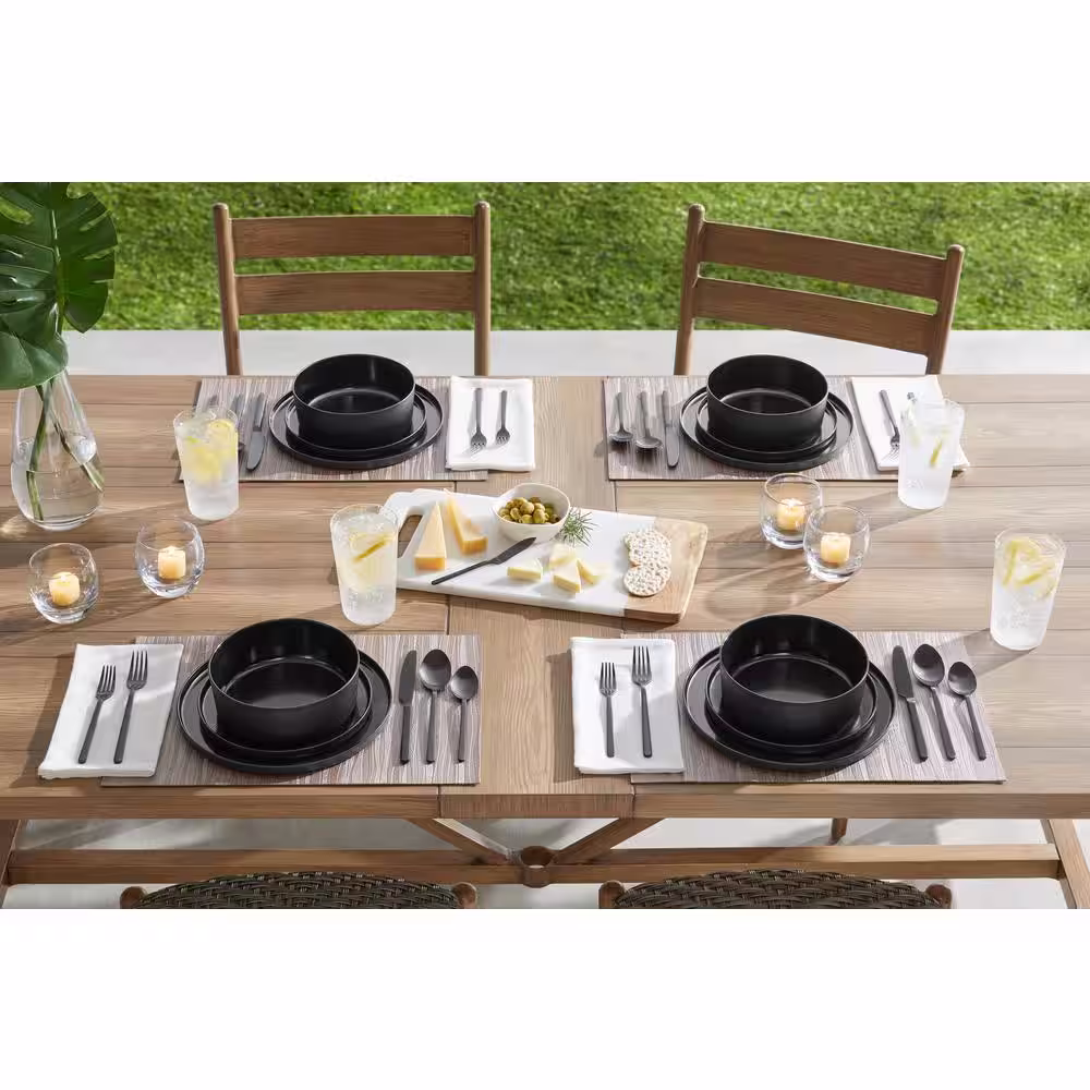 Home Decorators Collection Trenblay Coupe Melamine Dinner Plates in Charcoal Black (Set of 6)