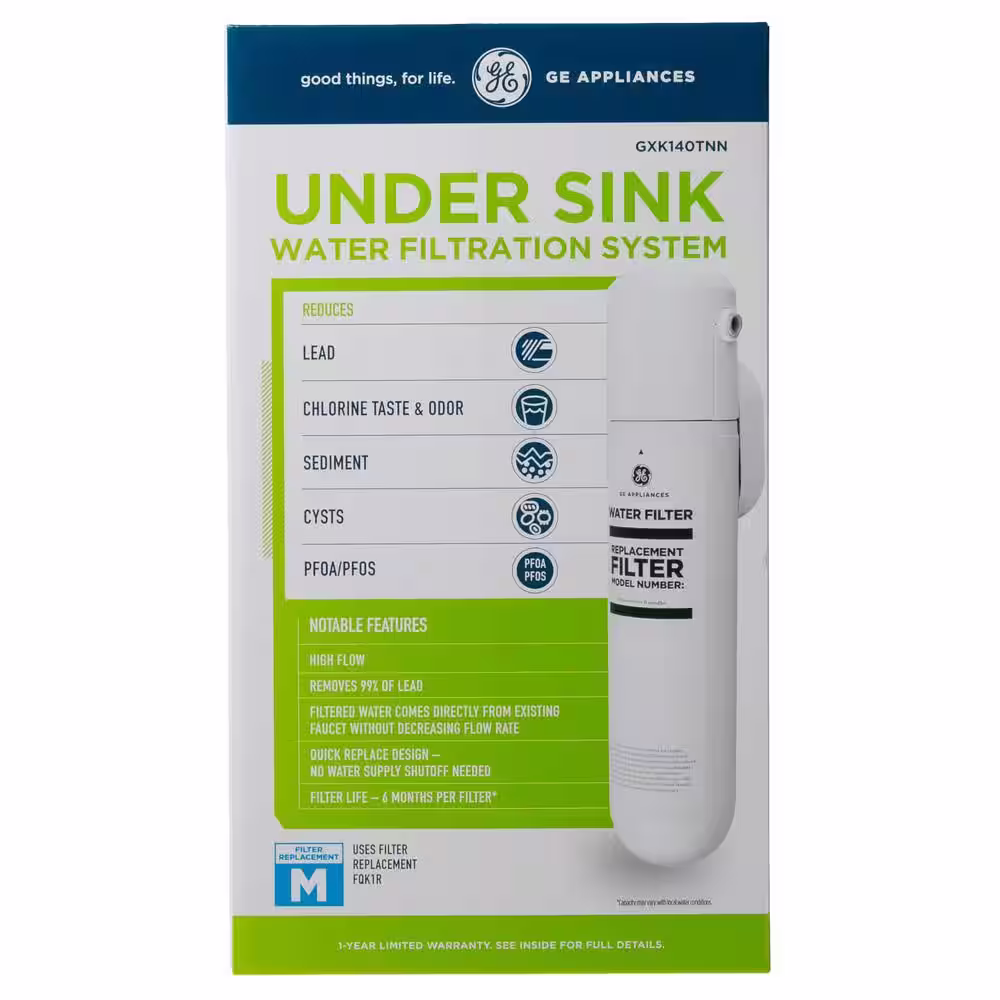 GE Under Sink Single Stage High Flow Water Filtration System