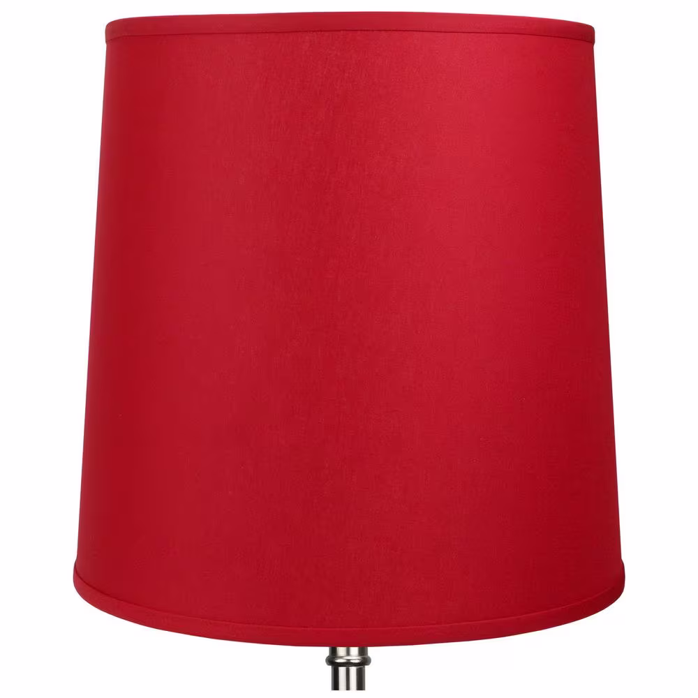 FenchelShades.com Fenchel Shades 13 in. Top Diameter x 15 in. Bottom Diameter x 15 in. Slant, Empire Lamp Shade - Linen Rich Red
