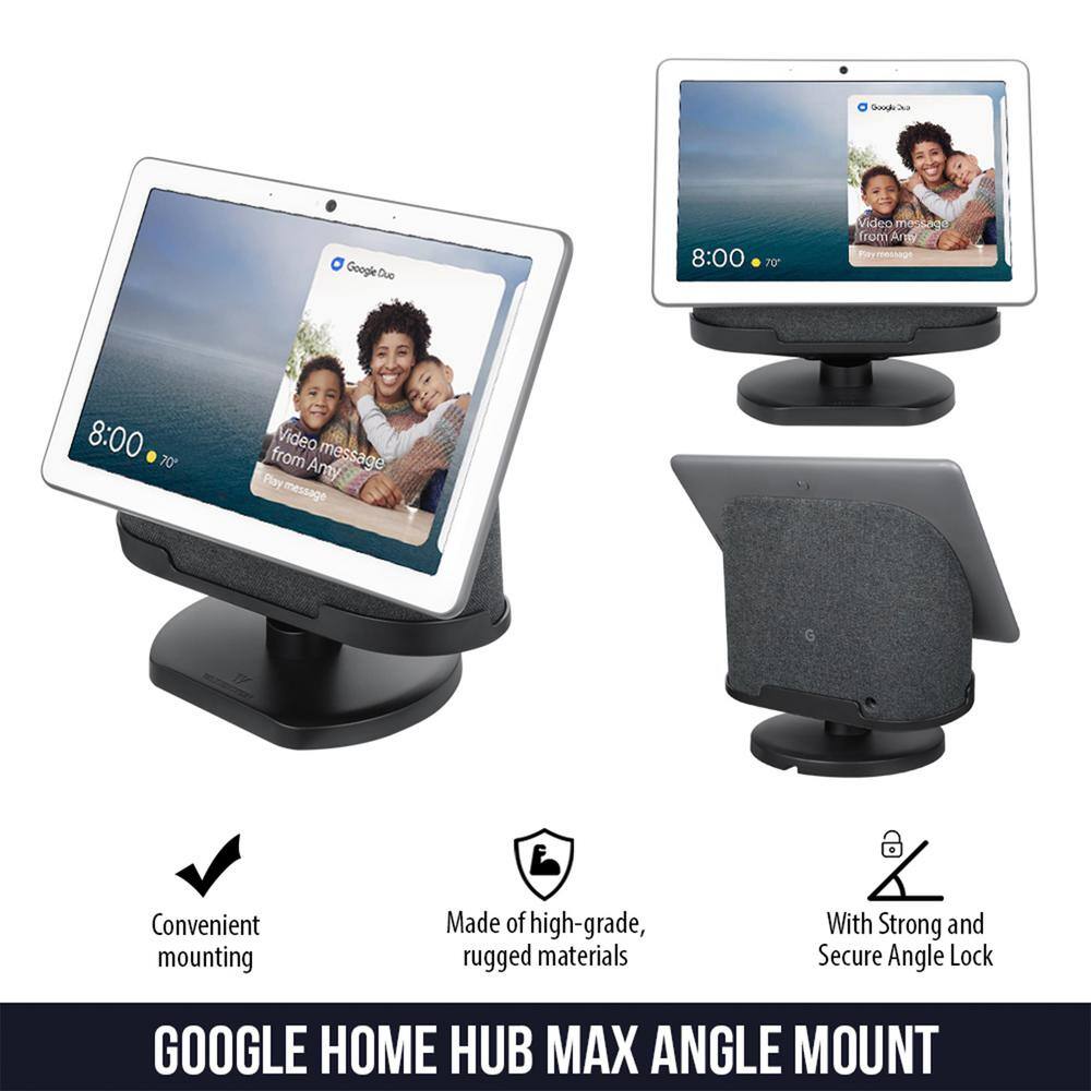 Wasserstein Official Made for Google Adjustable Stand Compatible with Google Nest Hub Max in Charcoal