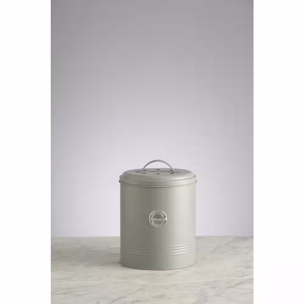 Typhoon Living Grey Coated Steel Compost Caddy