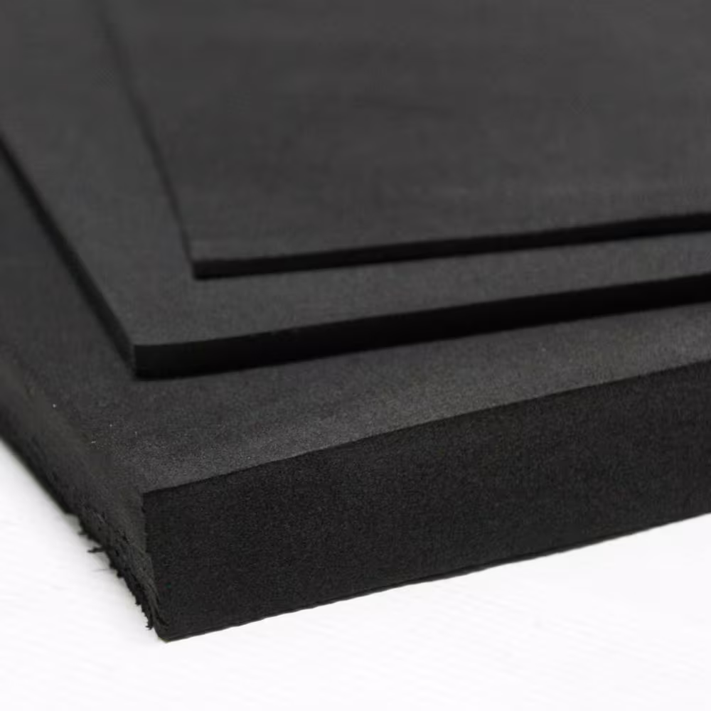 Rubber-Cal Closed Cell Sponge Rubber Neoprene 1/2 in. x 39 in. x 78 in. Black Foam Rubber Sheet