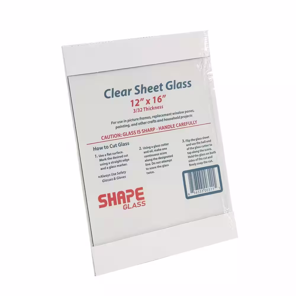 None 12 in. x 16 in. x 3/32 in. Clear Glass