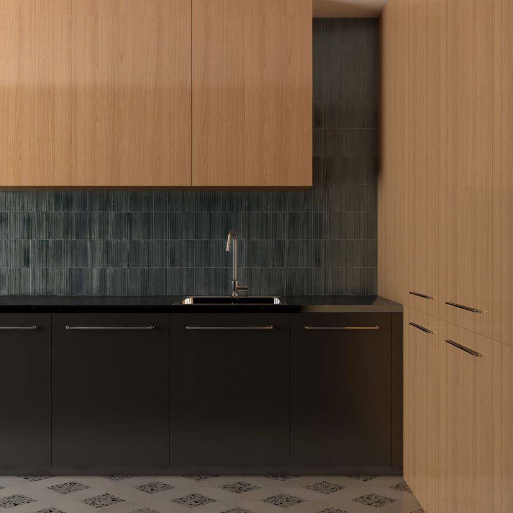 Ivy Hill Tile Delphi Midnight Blue 4.33 in. x 8.66 in. Polished Glass Fluted Subway Wall Tile (6.24 Sq. Ft./Case)