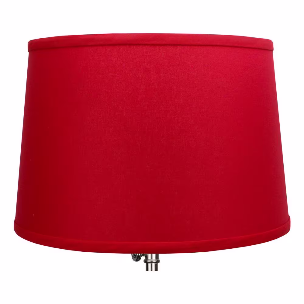 FenchelShades.com Fenchel Shades 13 in. Top Diameter x 15 in. Bottom Diameter x 10 in. Slant, Empire Lamp Shade - Linen Rich Red