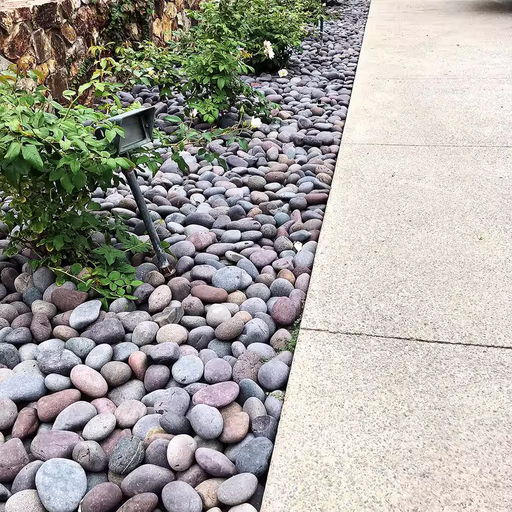 Southwest Boulder & Stone 0.25 cu. ft. 3 in. to 5 in. Roja Mexican Beach Pebble Smooth Round Rock for Gardens, Landscapes and Ponds