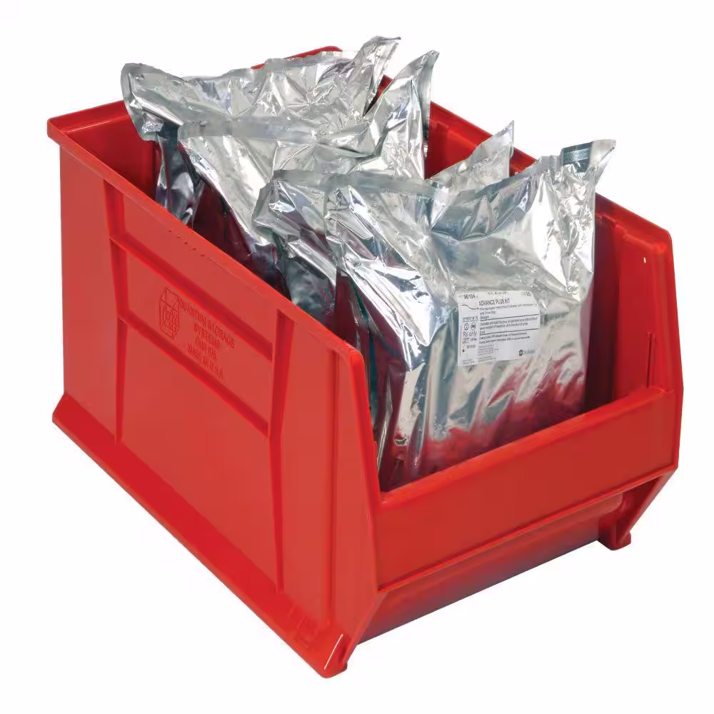 QUANTUM STORAGE SYSTEMS 30 in. Quantum Hulk 28 Gal. Storage Tote in Red (1-Pack)