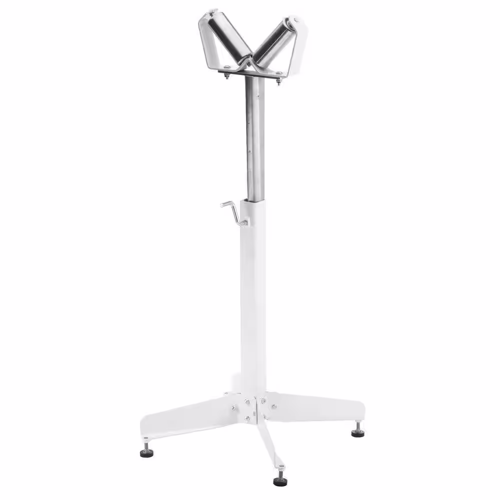 HTC 26.5 in. x 43.5 in. Powder Coated Steel Adjustable V-Roller Pipe Stand