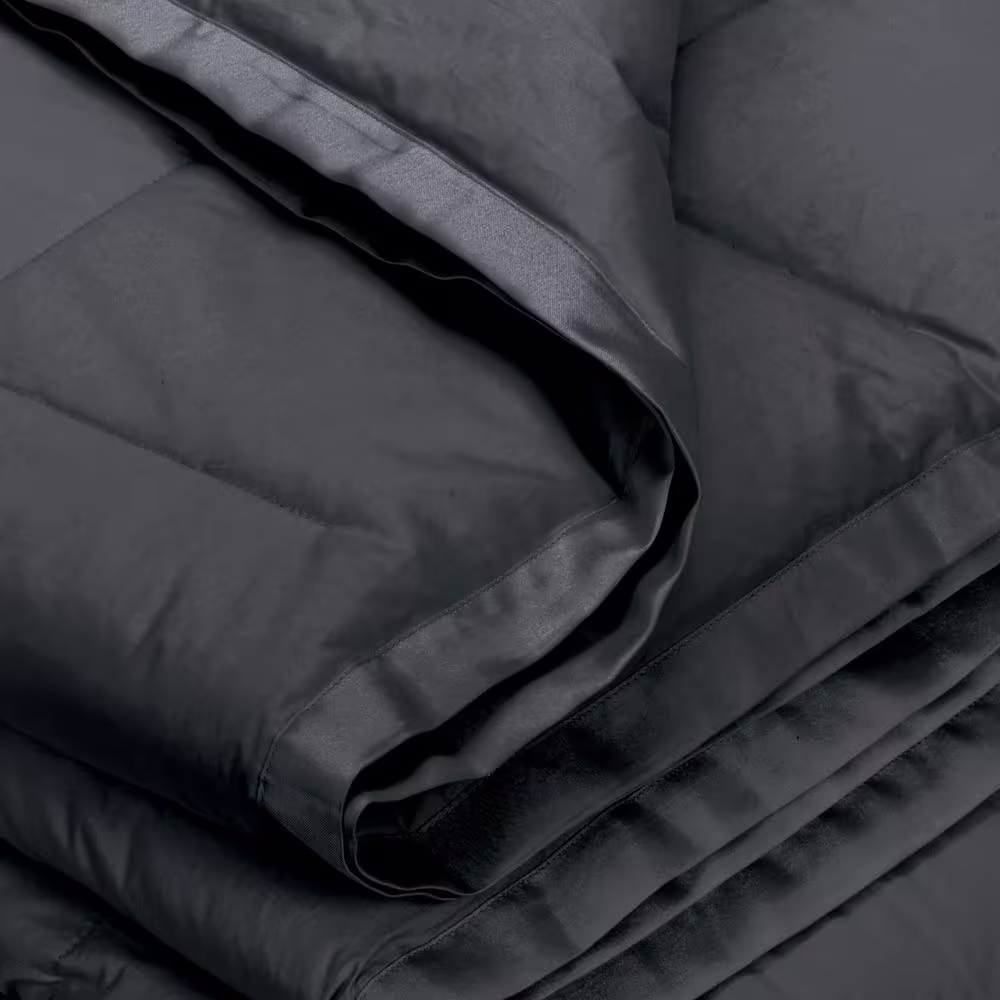 The Company Store LaCrosse LoftAIRE Down Alternative Charcoal Gray Cotton Twin Blanket