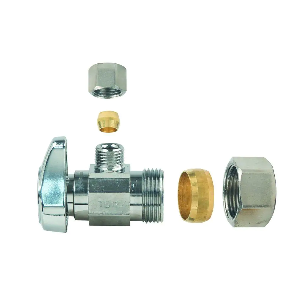 BrassCraft 1/2 in. Compression Inlet x 1/4 in. Compression Outlet 1/4-Turn Angle Valve