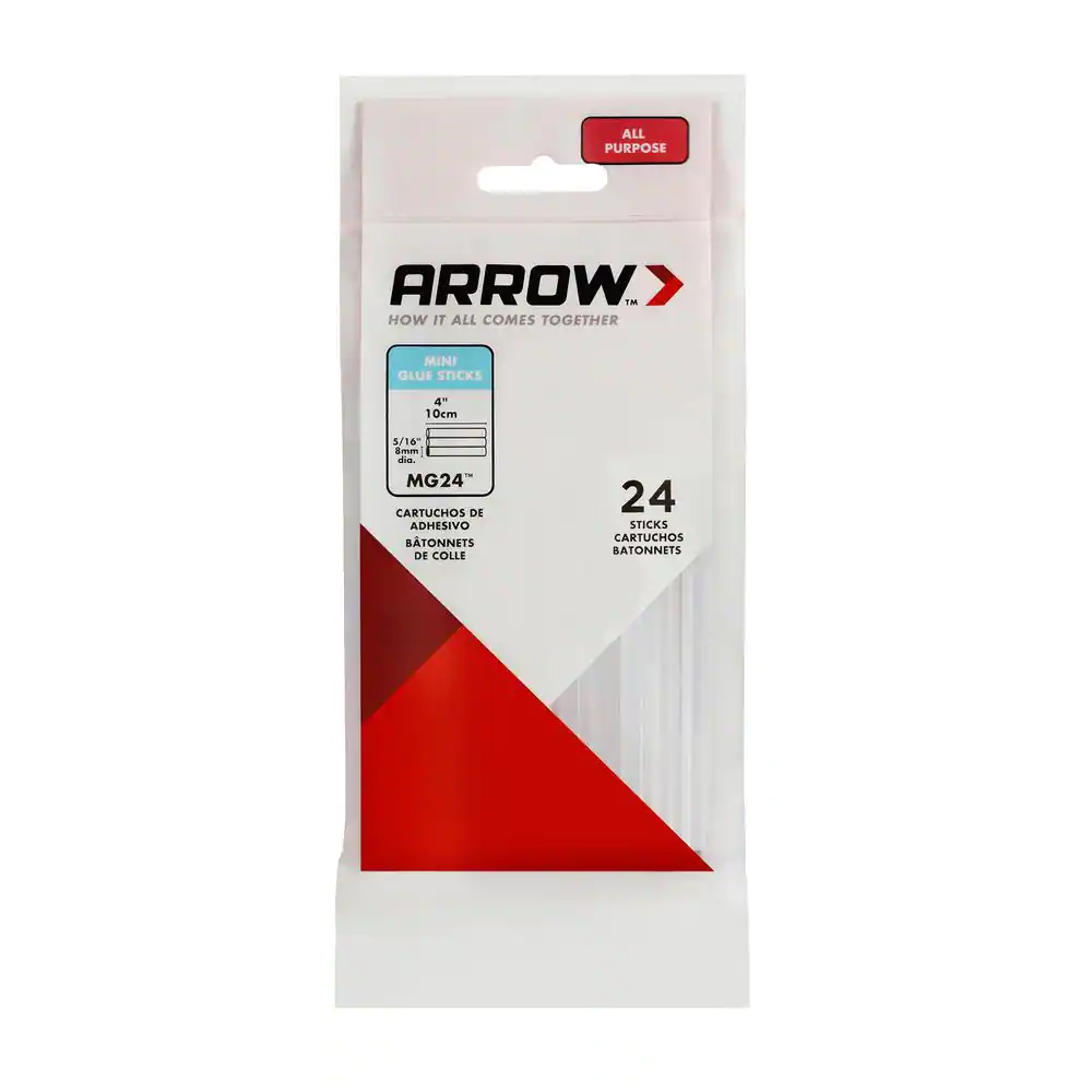 Arrow 0.25 oz. All-Purpose Clear Mini Glue Sticks (24-Pack)